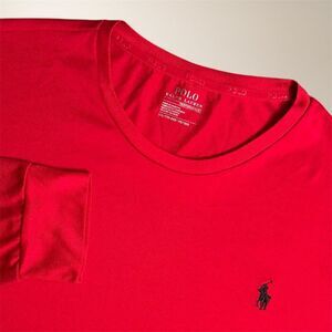 Polo Ralph Lauren Men's XXL Red Performance Polyester Long Sleeve T-Shirt Pony